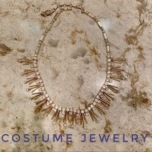 Gold Rhinestone Spike Choker Necklace